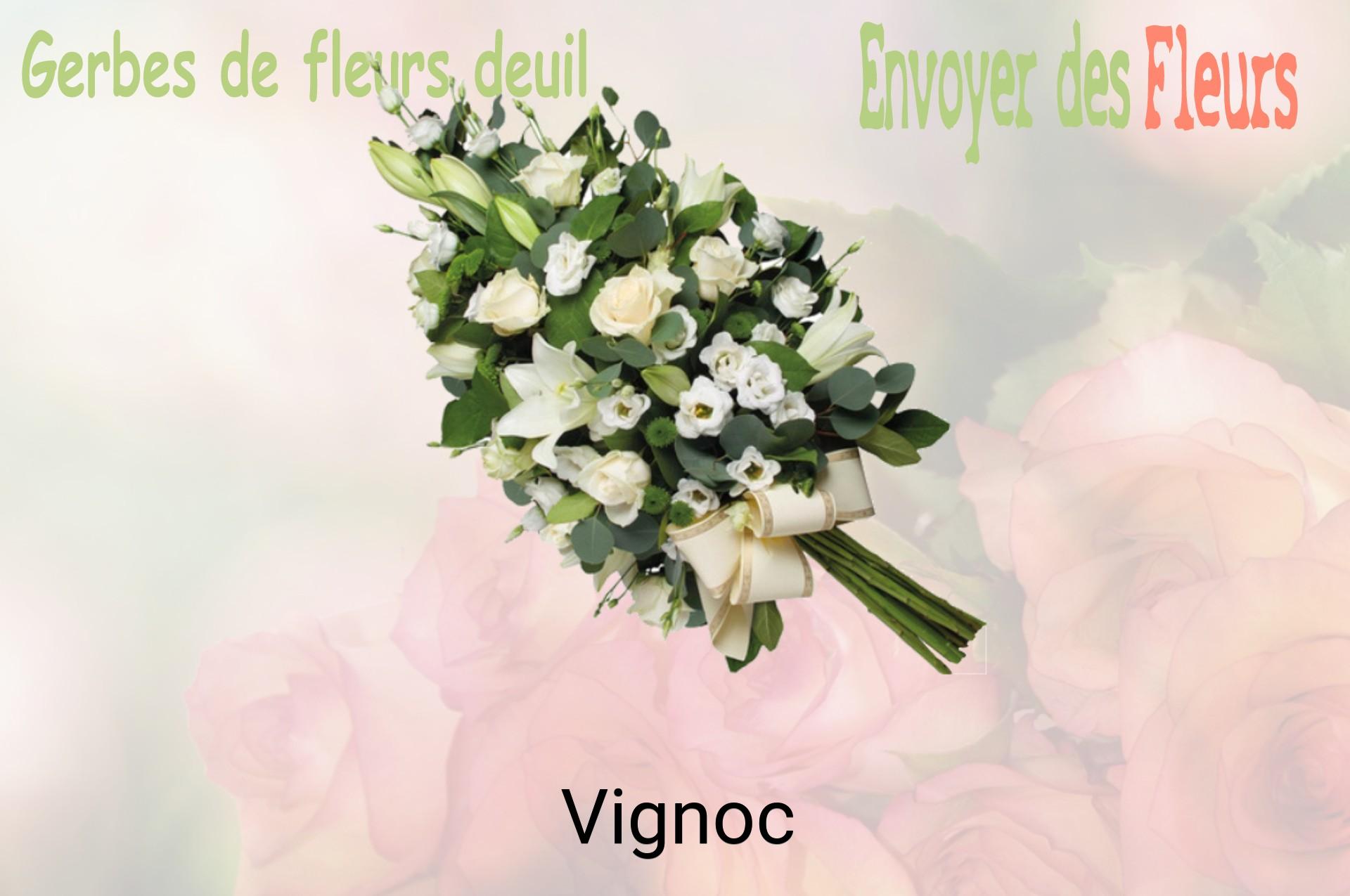 Gerbe de fleurs de deuil livrée à Vignoc